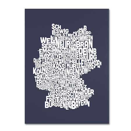 Michael Tompsett 'SLATE-Germany Regions Map' Canvas Art,30x47